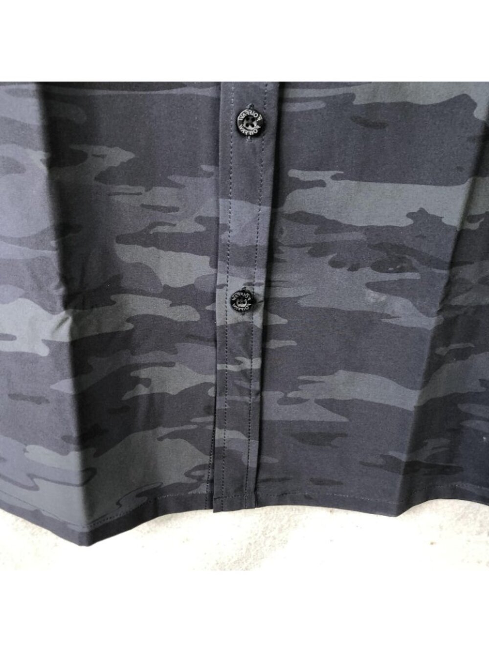 Warrior Mulitblack Shirt Mens Large Camo Button Front Tactical Performance - Picture 15 of 15